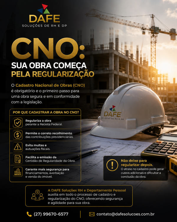 CNO OBRA - REGULARIZAÇÃO